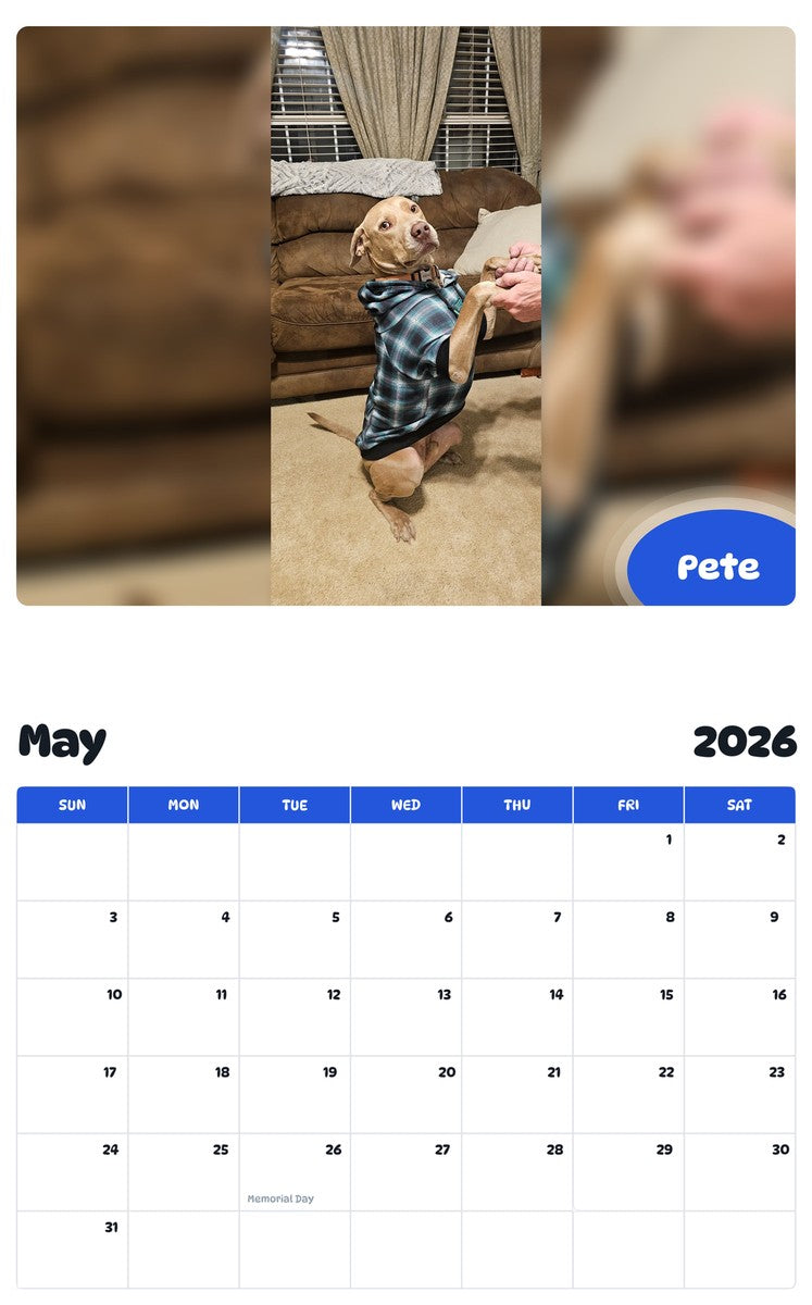 2026 - 2027 Pete - Pawidols Pet Calendar