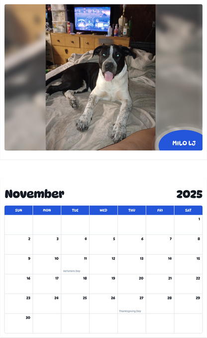 July 2025 - June 2026 Milo LJ - Pawidols Pet Calendar