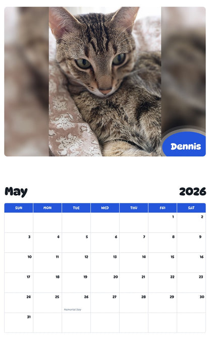 2026 - 2027 Dennis - Pawidols Pet Calendar