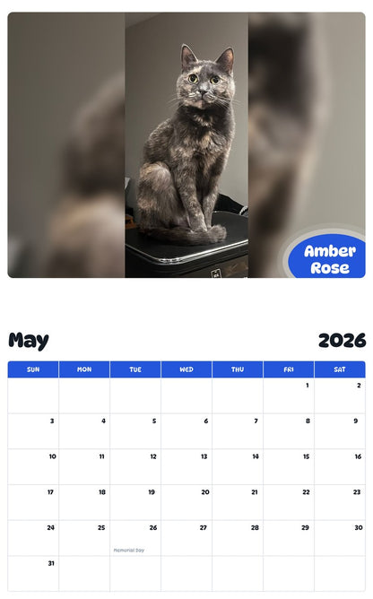2026 - 2027 Amber Rose - Pawidols Pet Calendar