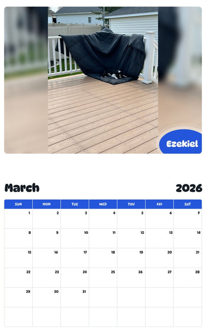 November 2025 - October 2026 Ezekiel - Pawidols Pet Calendar