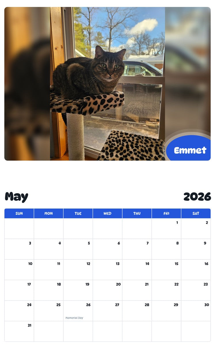 2026 - 2027 Emmet - Pawidols Pet Calendar