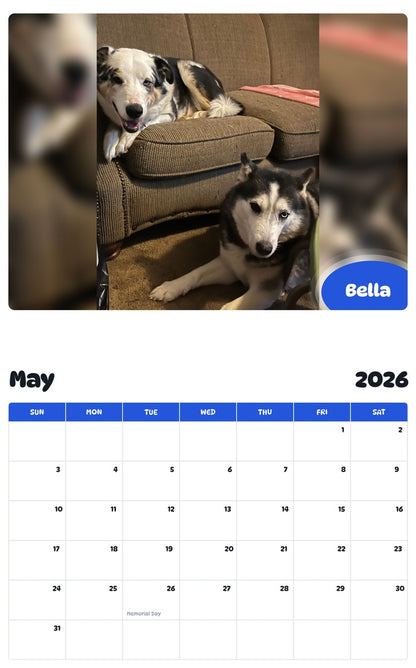 2026 - 2027 Bella - Pawidols Pet Calendar