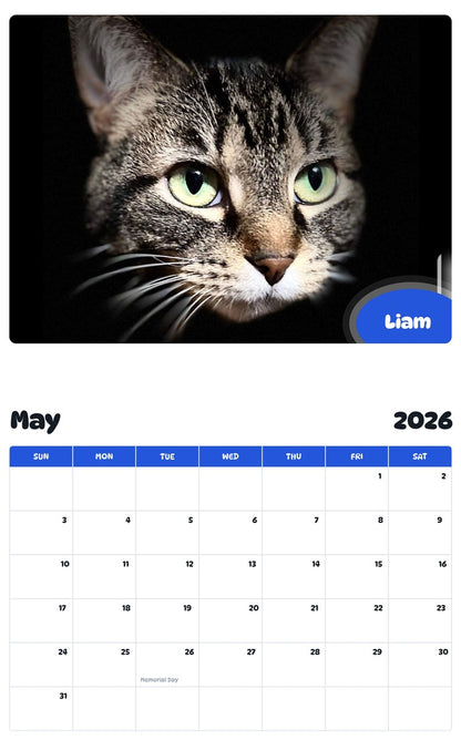 2026 - 2027 Liam - Pawidols Pet Calendar