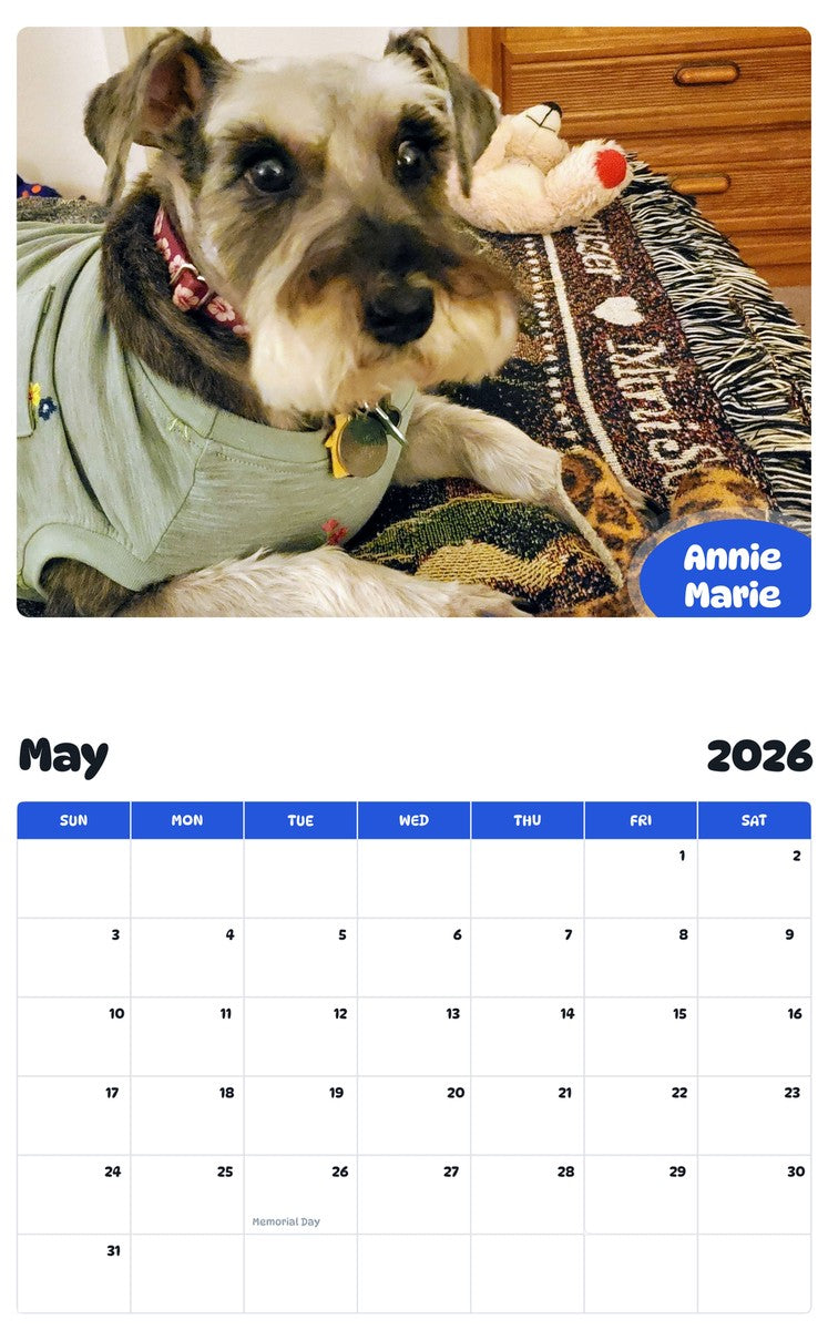 2026 - 2027 Annie Marie - Pawidols Pet Calendar