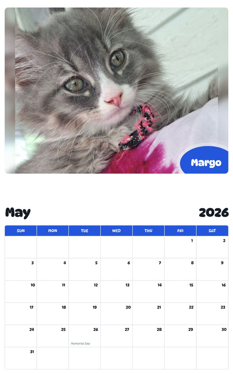 2026 - 2027 Margo - Pawidols Pet Calendar