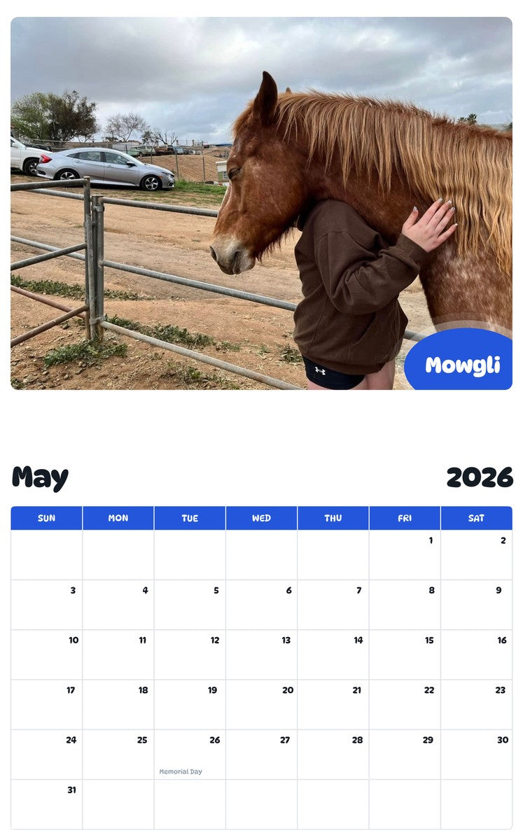 2026 - 2027 Mowgli - Pawidols Pet Calendar