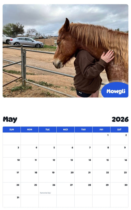 2026 - 2027 Mowgli - Pawidols Pet Calendar