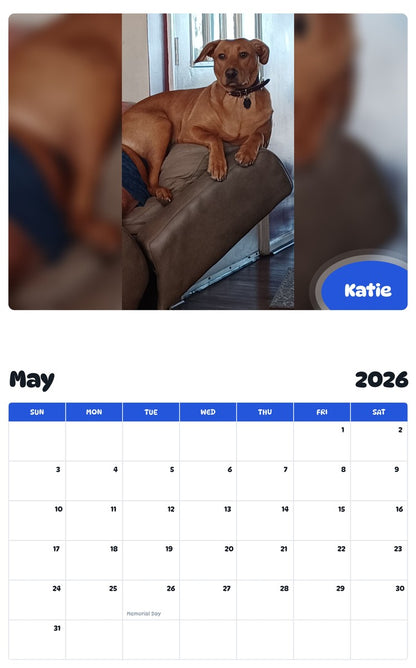 2026 - 2027 Katie - Pawidols Pet Calendar