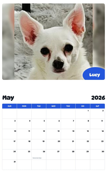 2026 - 2027 Lucy - Pawidols Pet Calendar