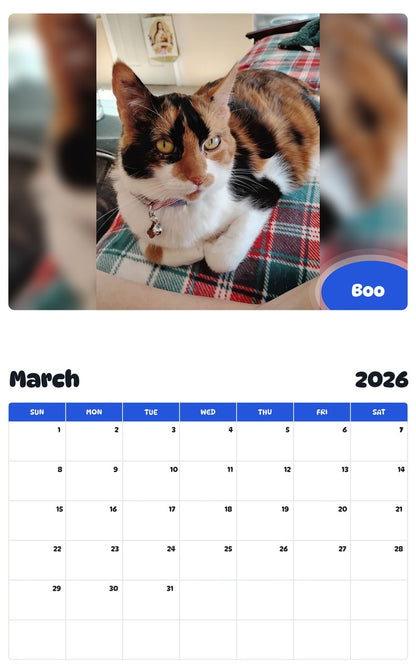 November 2025 - October 2026 Boo - Pawidols Pet Calendar