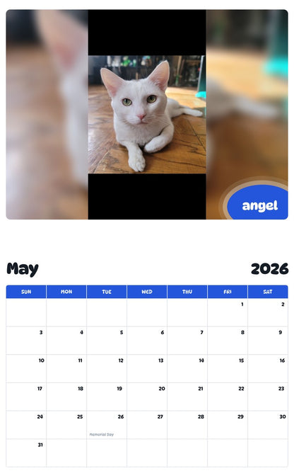 2026 - 2027 angel - Pawidols Pet Calendar