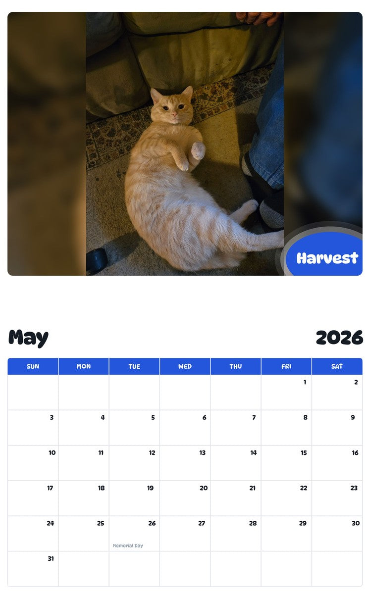 2026 - 2027 Harvest - Pawidols Pet Calendar