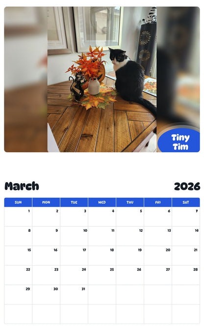 November 2025 - October 2026 Tiny Tim - Pawidols Pet Calendar
