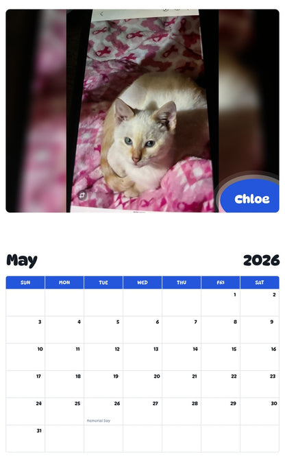 2026 - 2027 Chloe - Pawidols Pet Calendar
