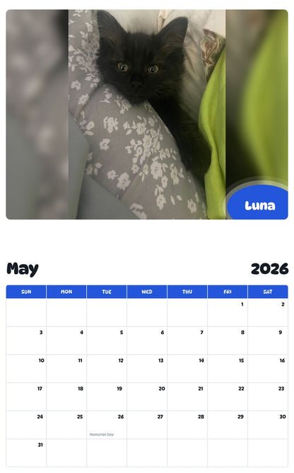 2026 - 2027 Luna - Pawidols Pet Calendar
