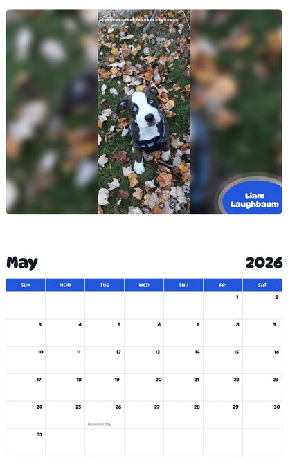 2026 - 2027 Liam Laughbaum - Pawidols Pet Calendar