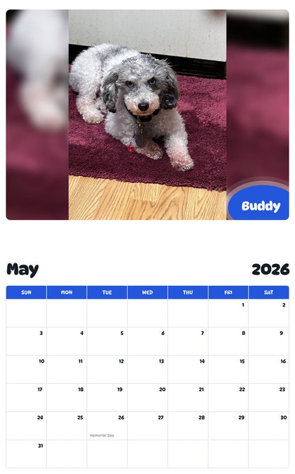 2026 - 2027 Buddy - Pawidols Pet Calendar