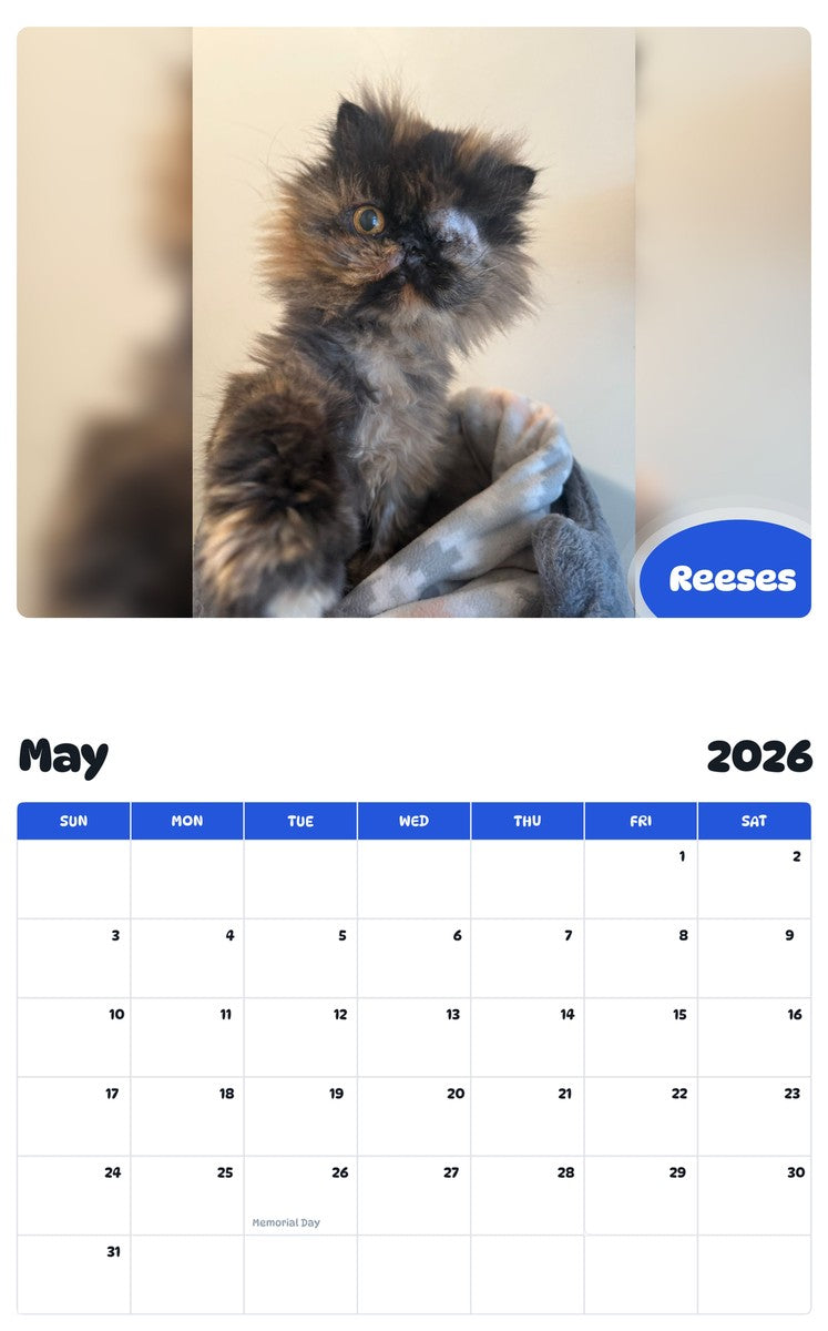 2026 - 2027 Reeses - Pawidols Pet Calendar