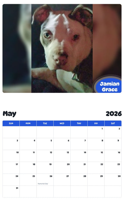 2026 - 2027 Jamian Grace - Pawidols Pet Calendar