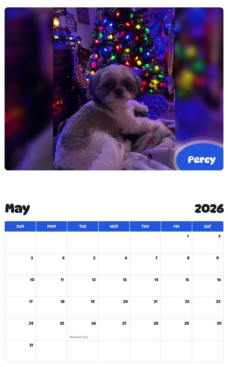2026 - 2027 Percy - Pawidols Pet Calendar