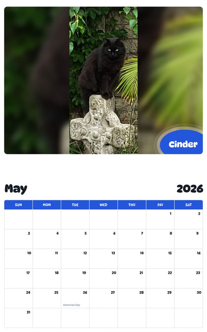 2026 - 2027 Cinder - Pawidols Pet Calendar