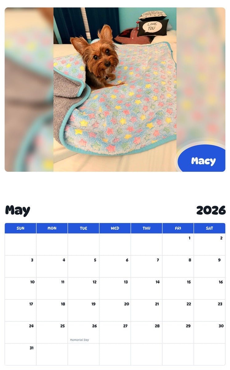 2026 - 2027 Macy - Pawidols Pet Calendar