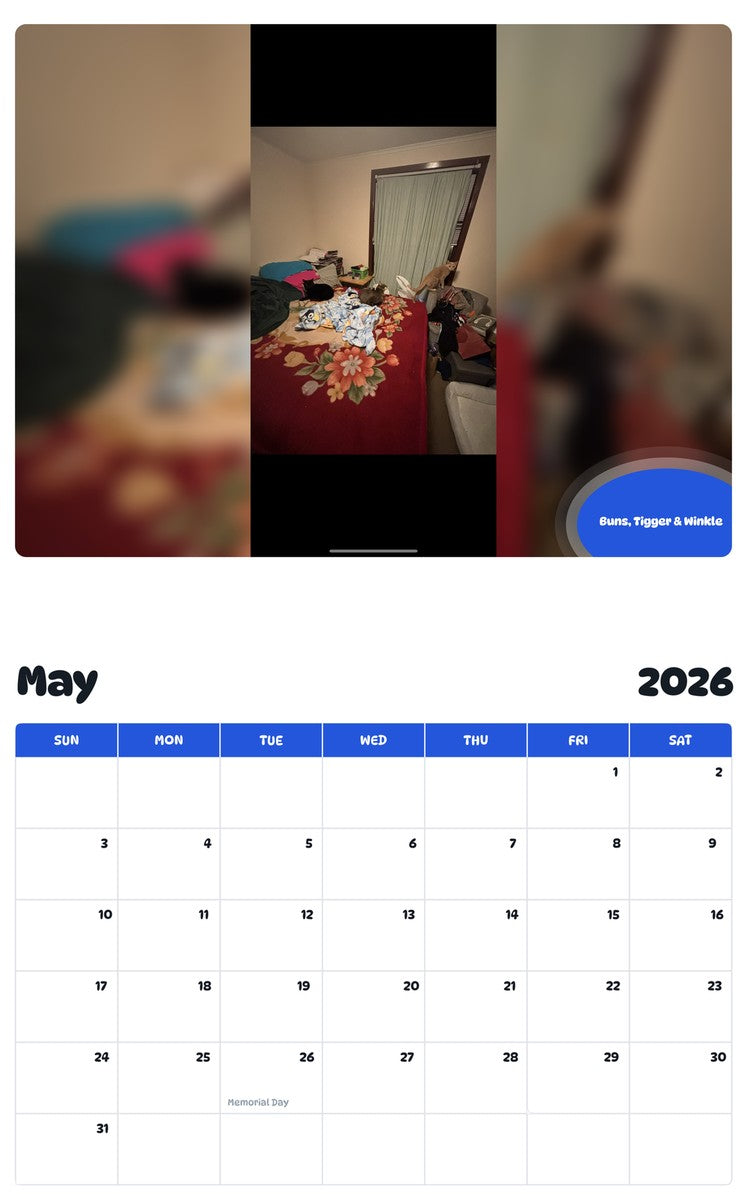2026 - 2027 Buns, Tigger & Winkle - Pawidols Pet Calendar