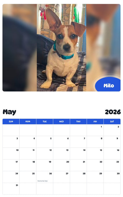 2026 - 2027 Milo - Pawidols Pet Calendar
