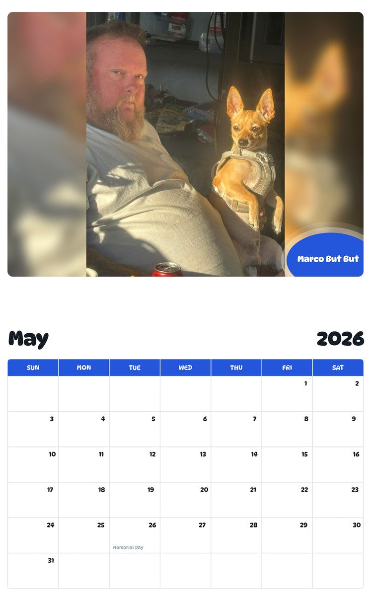 2026 - 2027 Marco But But - Pawidols Pet Calendar