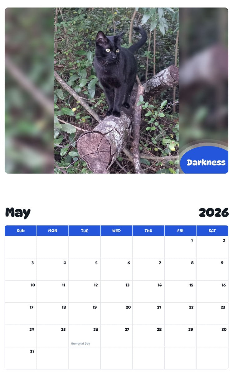 2026 - 2027 Darkness - Pawidols Pet Calendar