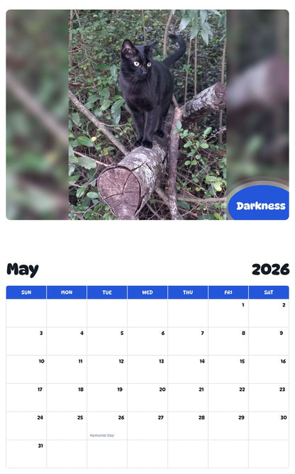 2026 - 2027 Darkness - Pawidols Pet Calendar