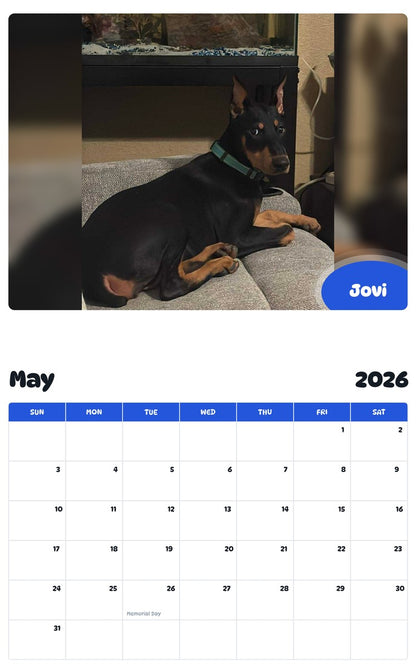 2026 - 2027 Jovi - Pawidols Pet Calendar