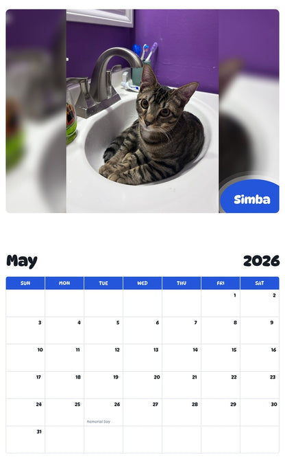 2026 - 2027 Simba - Pawidols Pet Calendar
