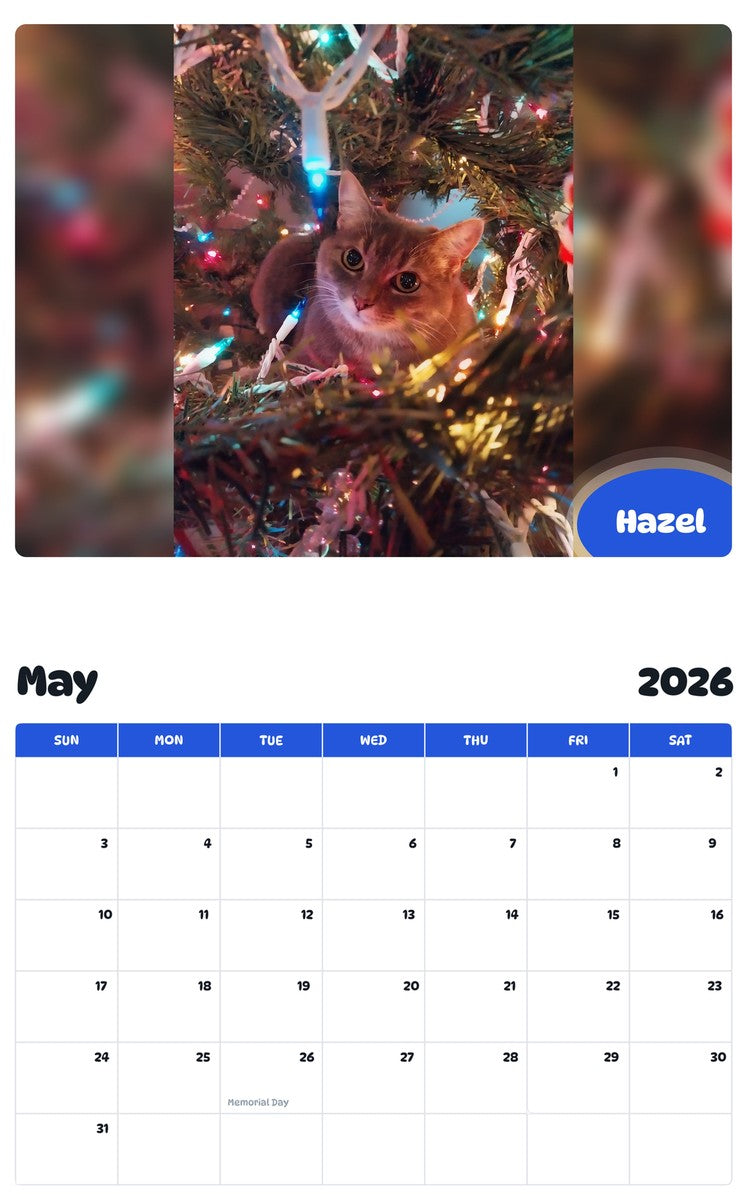 2026 - 2027 Hazel - Pawidols Pet Calendar