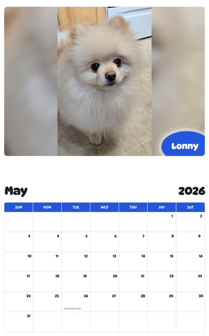 2026 - 2027 Lonny - Pawidols Pet Calendar