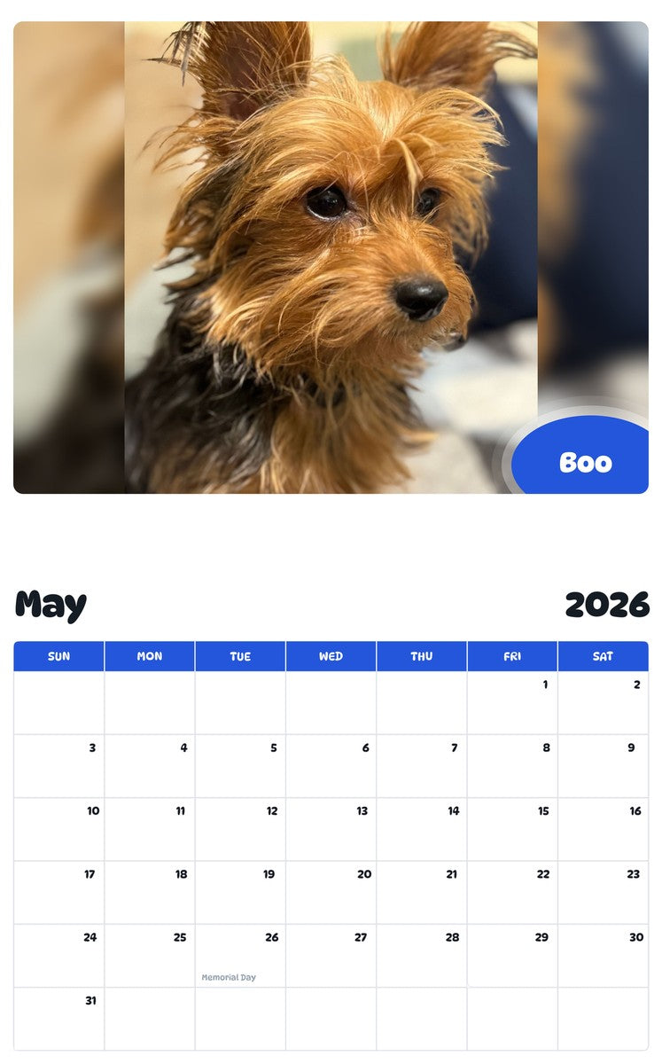 2026 - 2027 Boo - Pawidols Pet Calendar