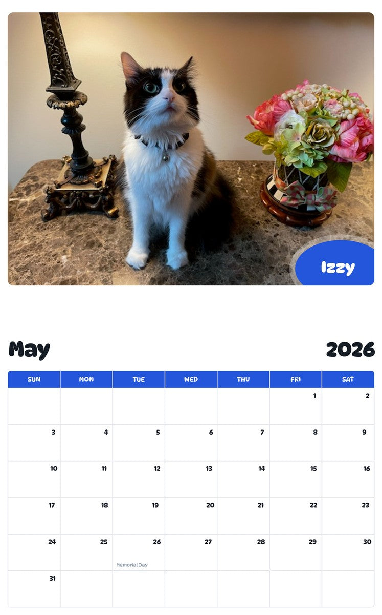 2026 - 2027 Izzy - Pawidols Pet Calendar