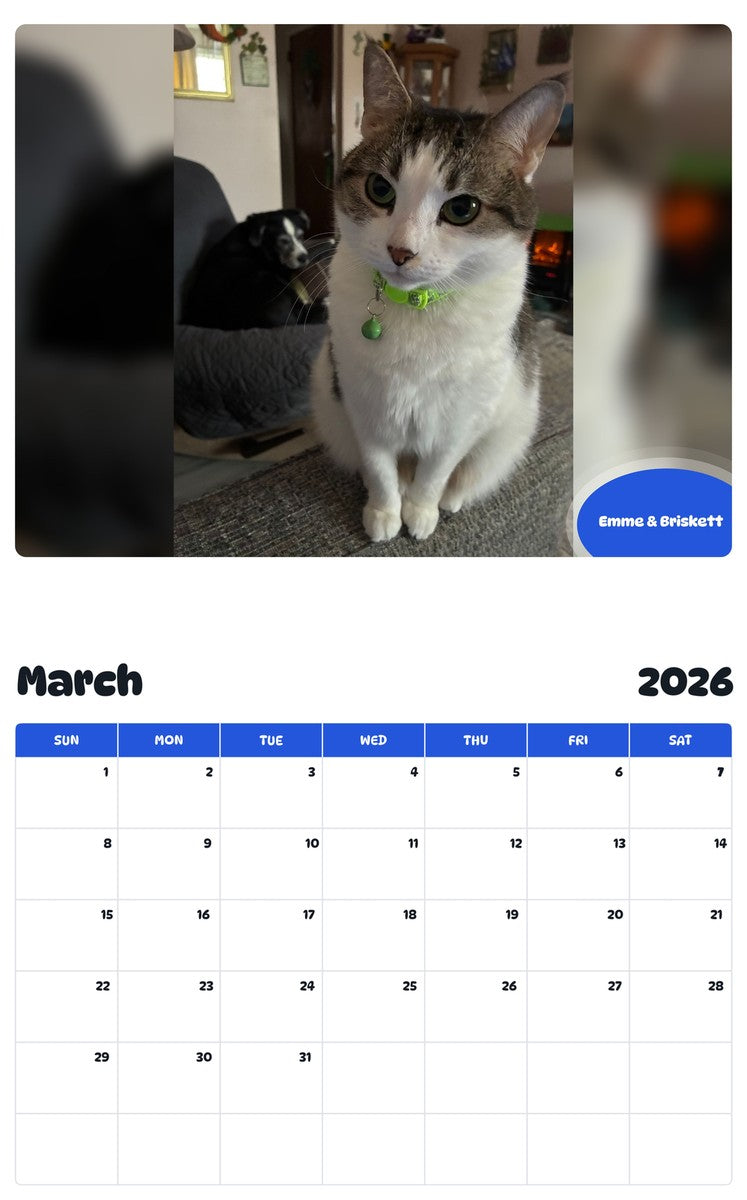 November 2025 - October 2026 Emme & Briskett - Pawidols Pet Calendar