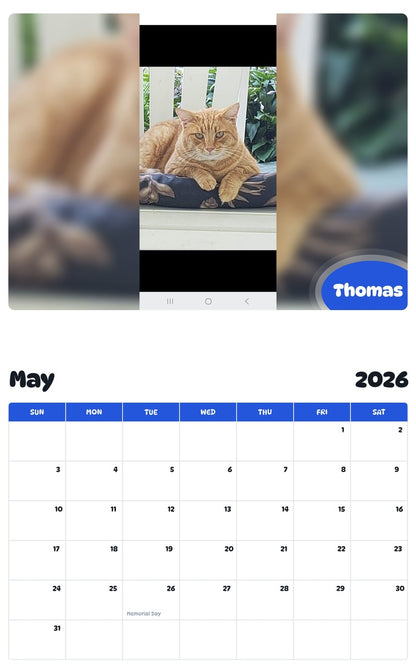 2026 - 2027 Thomas - Pawidols Pet Calendar