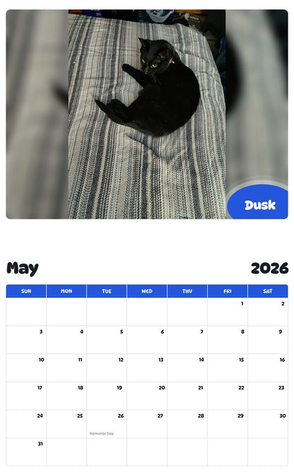 2026 - 2027 Dusk - Pawidols Pet Calendar