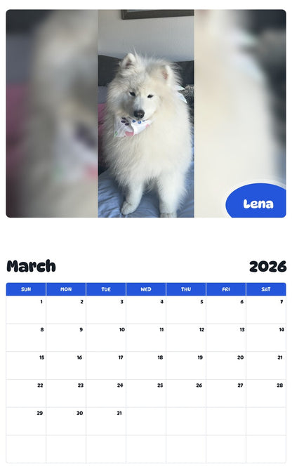 November 2025 - October 2026 Lena - Pawidols Pet Calendar