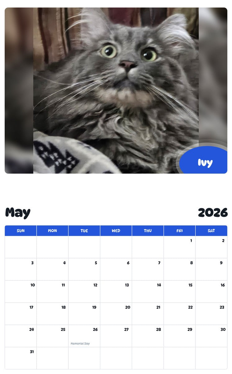 2026 - 2027 Ivy - Pawidols Pet Calendar