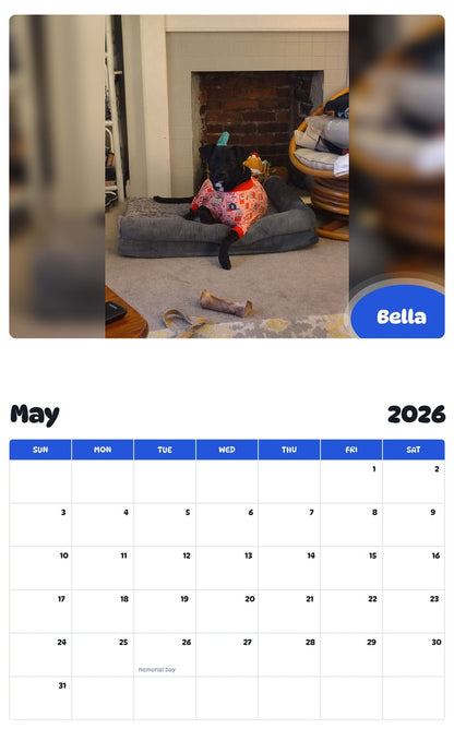2026 - 2027 Bella - Pawidols Pet Calendar