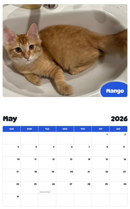 2026 - 2027 Mango - Pawidols Pet Calendar