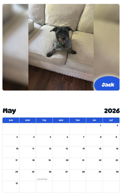 2026 - 2027 Jack - Pawidols Pet Calendar