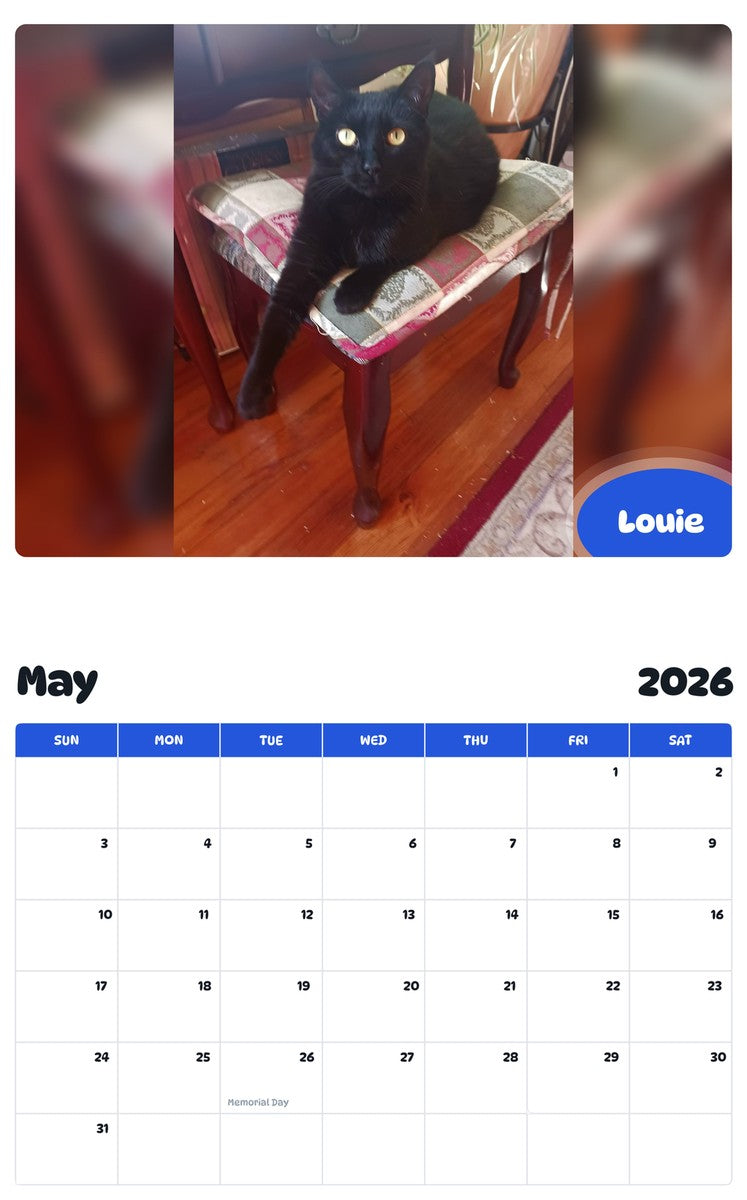 2026 - 2027 Louie - Pawidols Pet Calendar