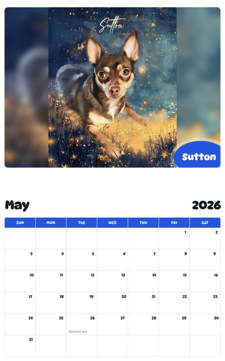 2026 - 2027 Sutton - Pawidols Pet Calendar