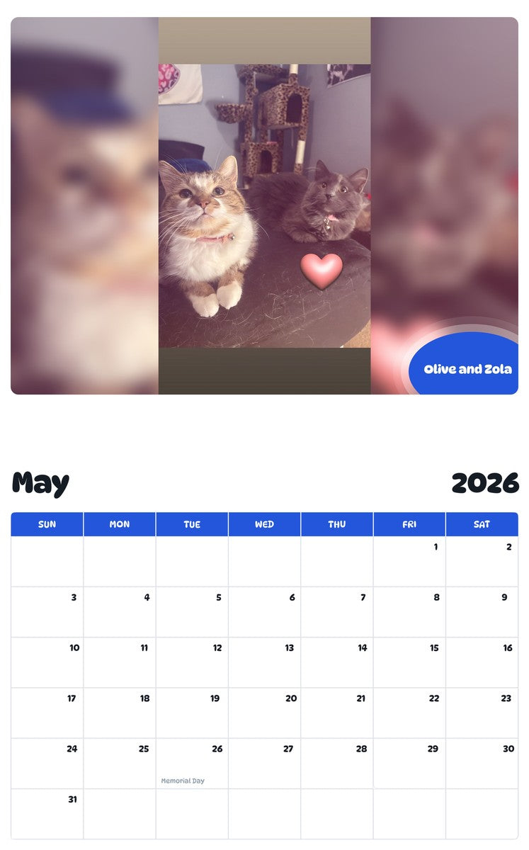 2026 - 2027 Olive and Zola - Pawidols Pet Calendar