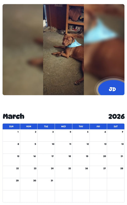 November 2025 - October 2026 JD - Pawidols Pet Calendar